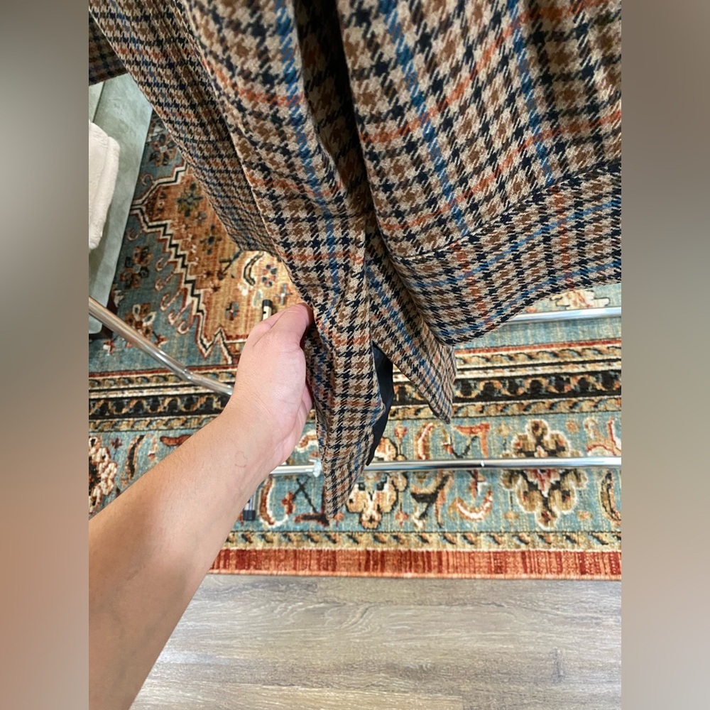 A.L.C. Brown Houndstooth Wool-Blend Coat - Picture 3 of 6